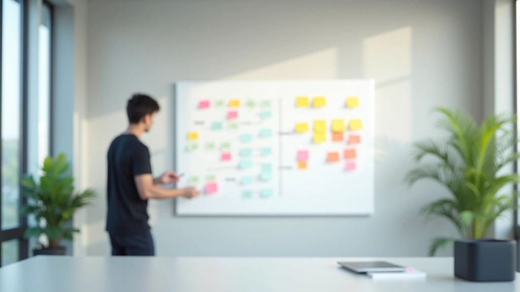 Visual representation of change management components including communication strategy, stakeholder mapping, and implementation timeline displayed on digital dashboard