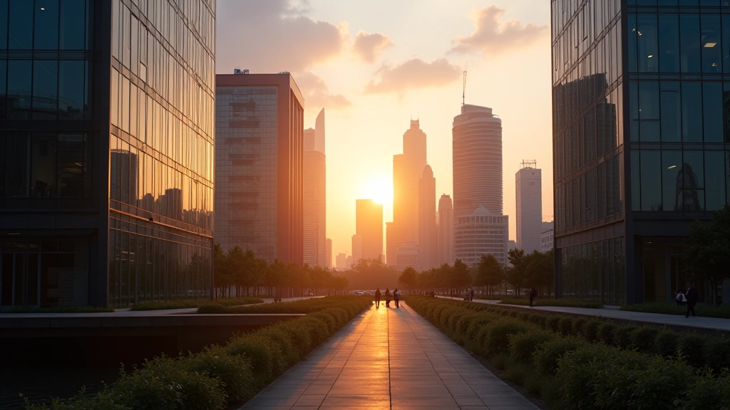 Modern tech park with contemporary architecture representing organizational transformation and digital innovation