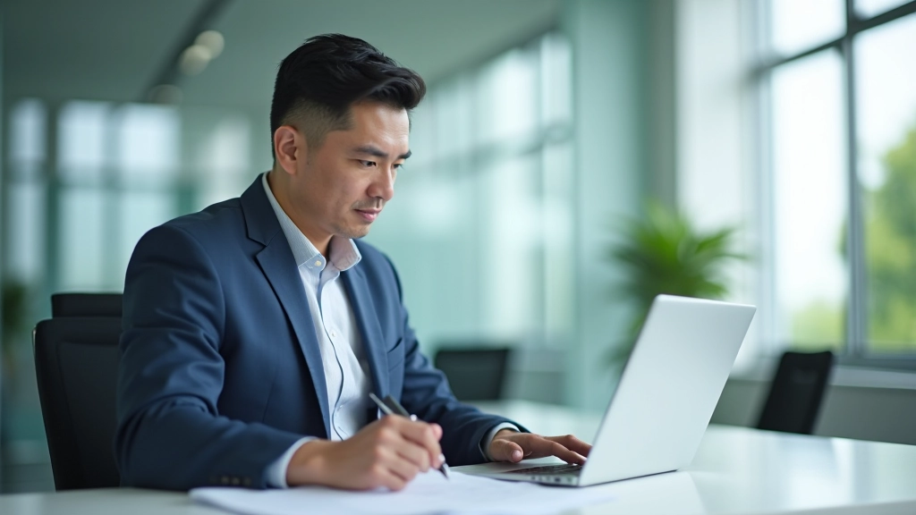 Technology evaluation checklist and comparison matrix displayed on laptop screen with detailed specifications