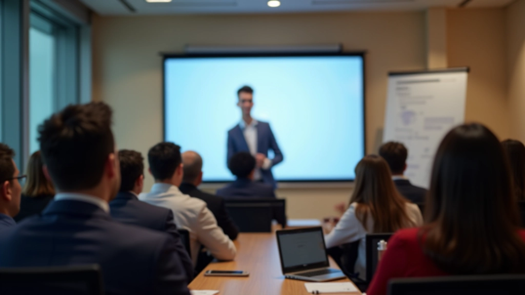 Leadership team conducting change management training session with diverse staff members in modern conference room
